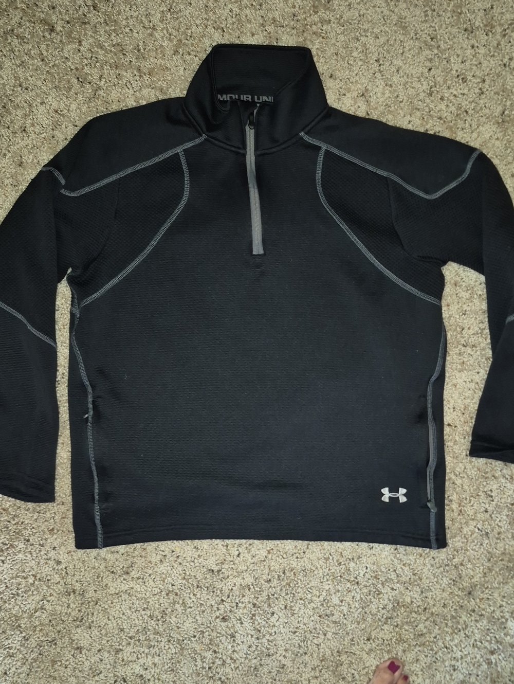 Under Armour Black Performance Pullover with White Logo Detail